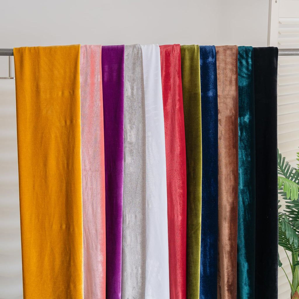 Stretch Velvet Fabric by The Yard | 63" Wide | Soft & Luxury | Crushed Velvet Fabric | 93% Polyester 7% Spandex
