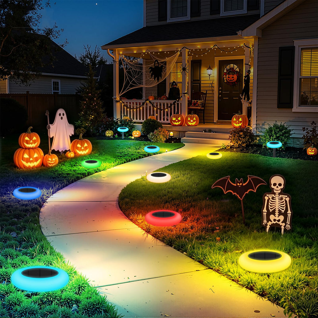 Solar Path Lights 6 Pack Waterproof, Color Changing