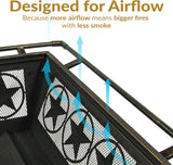 Sunnydaze Northern Galaxy 32-Inch Outdoor Fire Pit with Grill Grate, Spark Screen, and Poker - Heavy-Duty Wood-Burning Fire Pit for Outside - Image 5