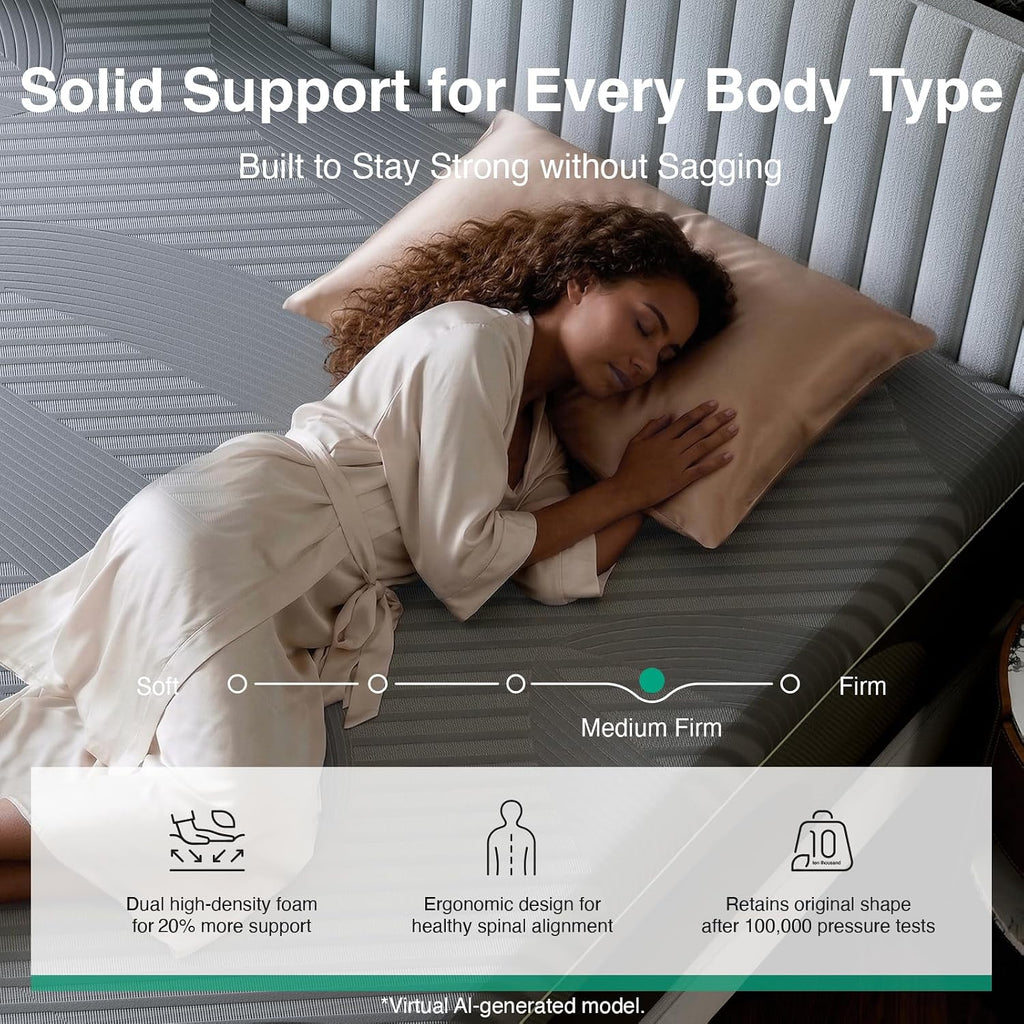 Queen Size Mattress 12 Inch, Gel Memory Foam Mattress Queen | with AiryFlow Cooling System for Cool Night, Pressure