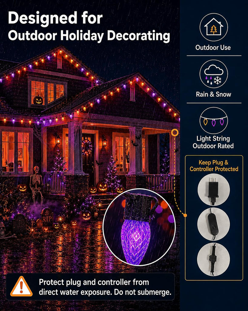 158FT 200 LED Smart C9 Christmas Lights Outdoor, RGB, App Controlled
