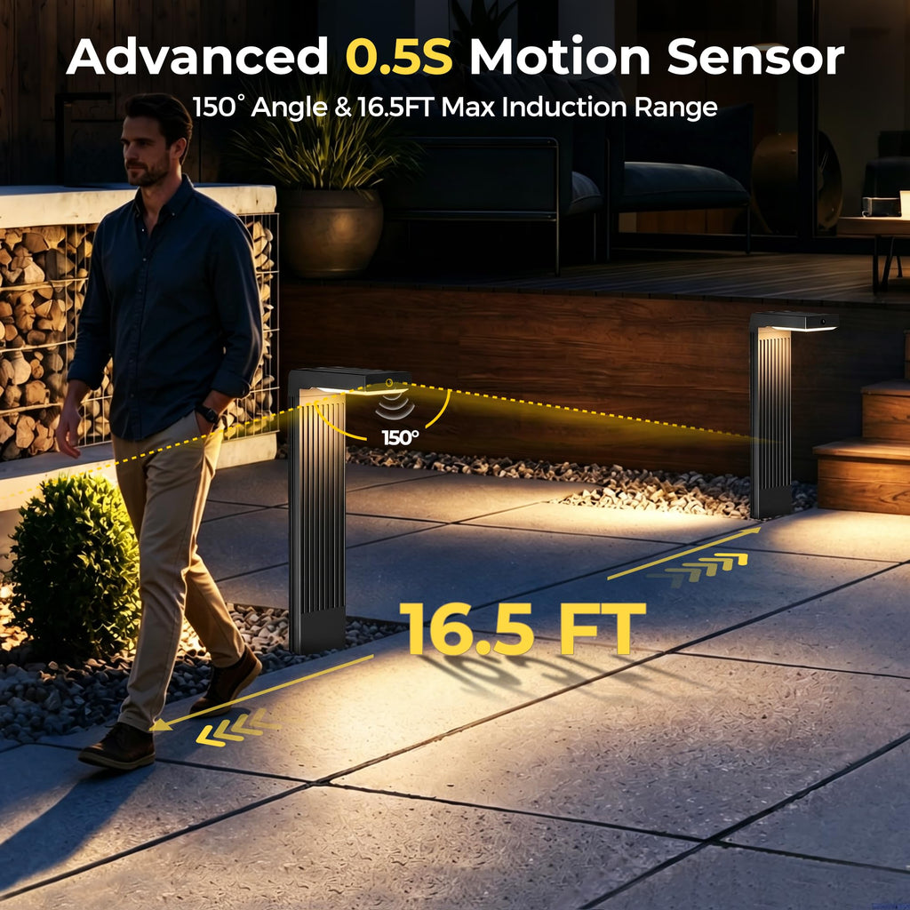 Motion Sensor Solar Pathway Lights Outdoor,6 Working Modes,4 Pack