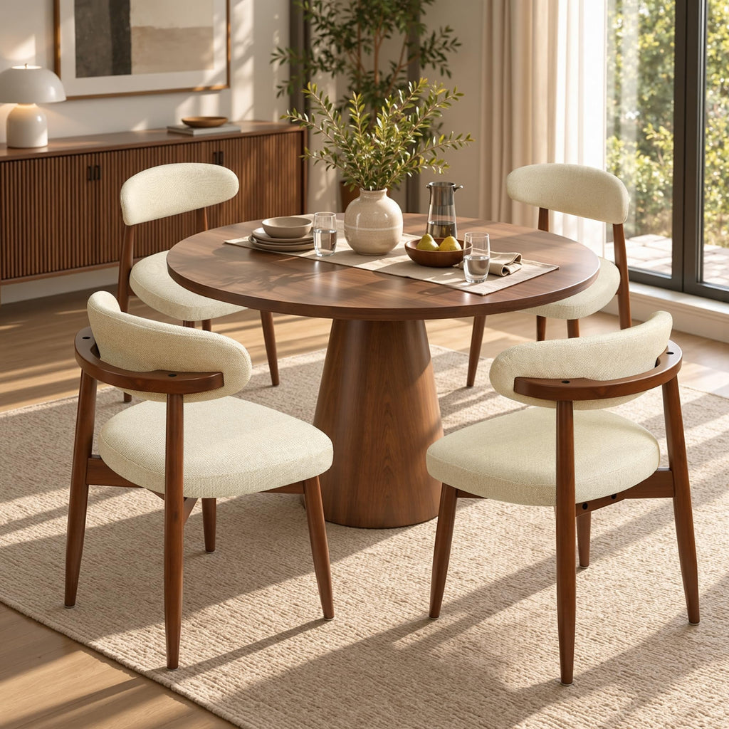 Dining Chairs Set of 6, Upholstered Solid Wood Dining Room Chairs