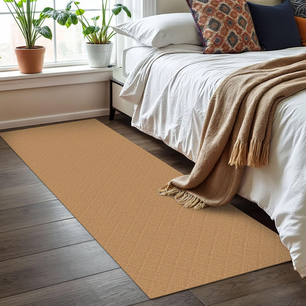 Washable Runner Rug, 2x6 Ft, Warm Tan