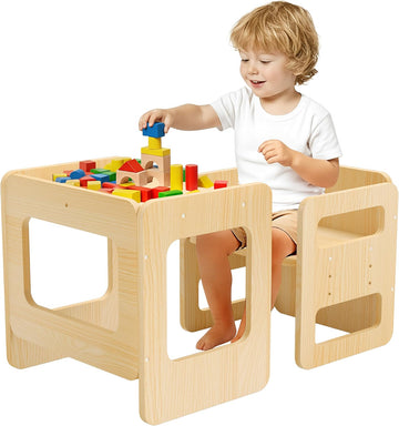 Montessori Weaning Table and Chair Set - 3 Adjustable Height