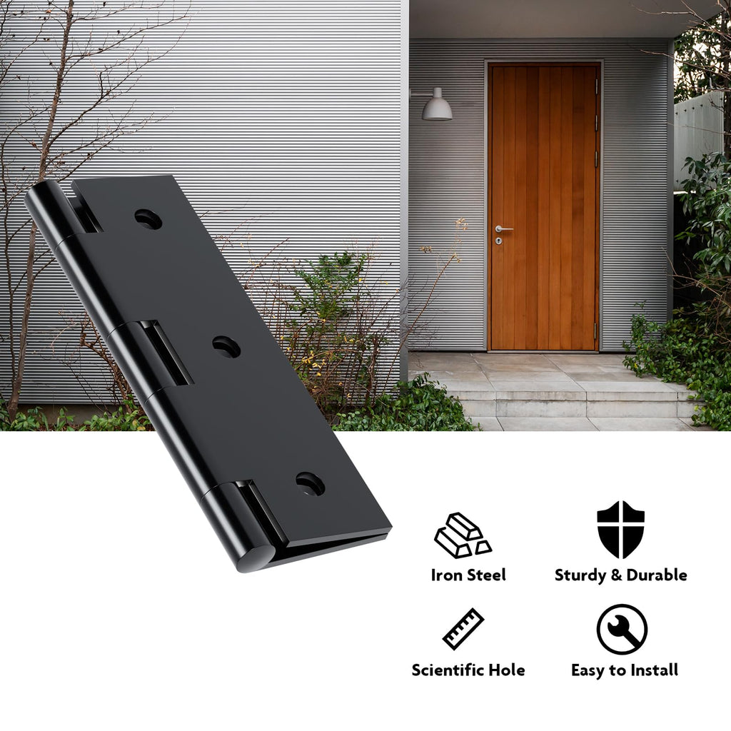 24 Pack 1.5" Black Door Hinge with Screws for Door, Cabinet, DIY Project