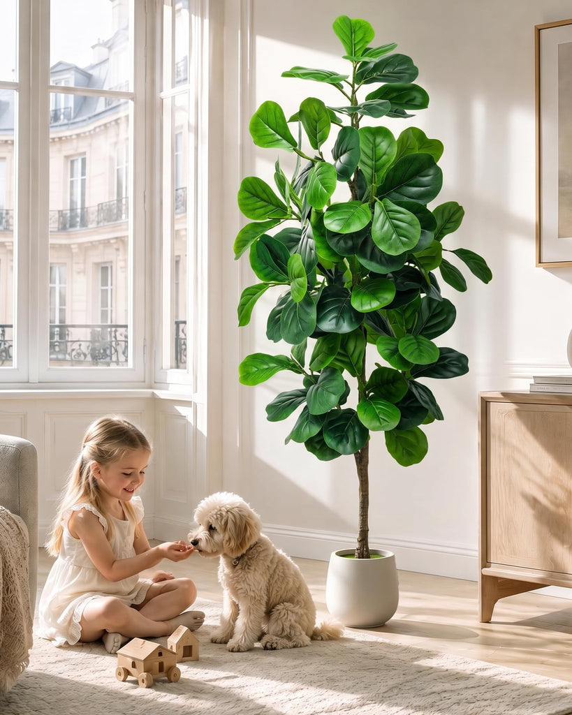 6Ft Artificial Fiddle Leaf Fig Tree Tall Fake Plants Indoor Faux Trees