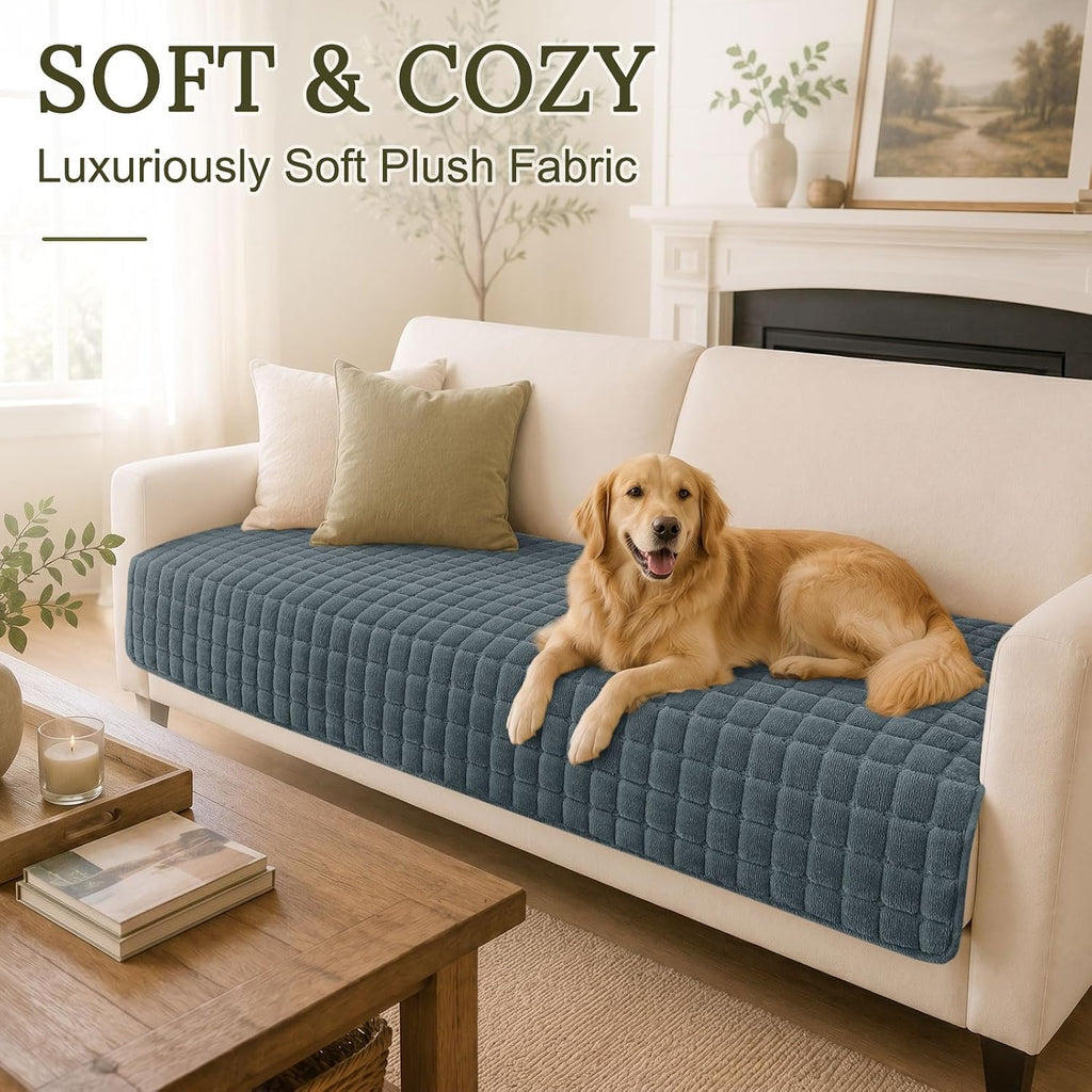 Velvet Couch Cover for Dogs, Non Slip Soft Sofa Protector for Pets