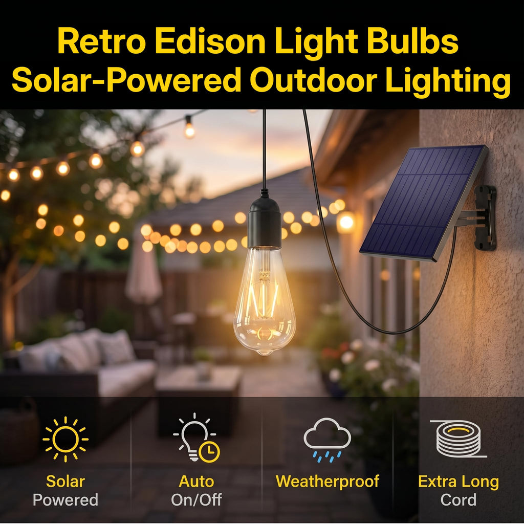 Solar Pendant Light 2 Pack Replacement DIY Bare Bulb for Shed, Chicken Coop