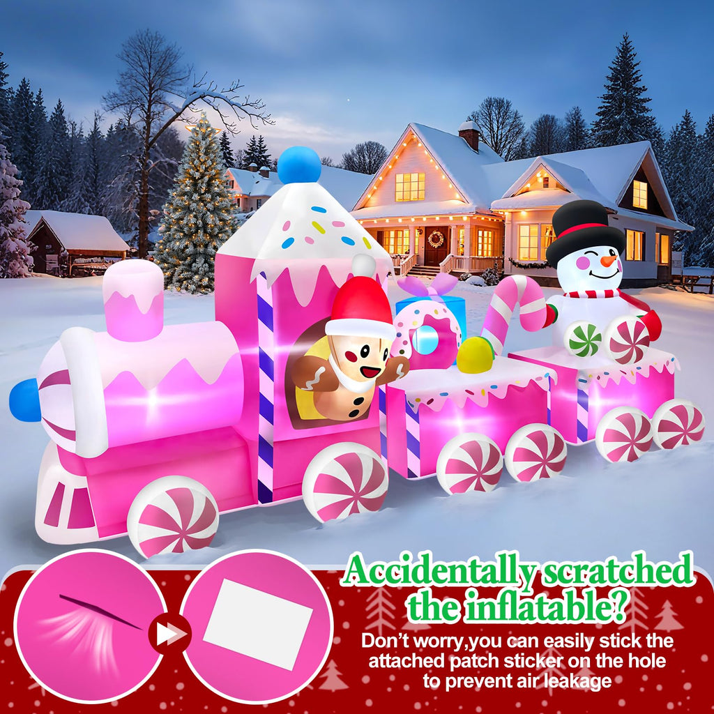 11FT Long Christmas Inflatable Train Outdoor Decoration