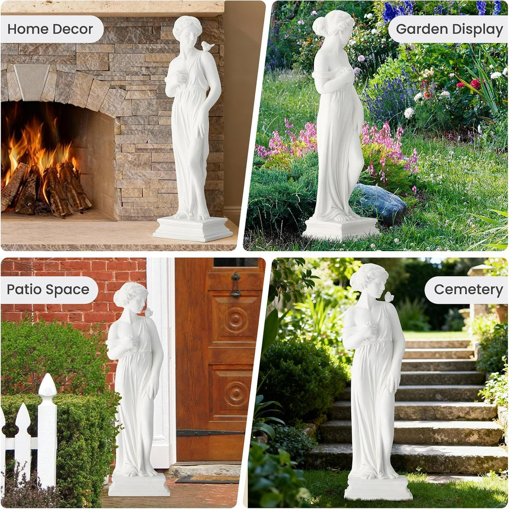 Outdoor Garden Statue, 31.5-Inch Greek Nymph Sculpture in Style, Elegant Goddess Figurine , Yard, Lawn & Porch Decor