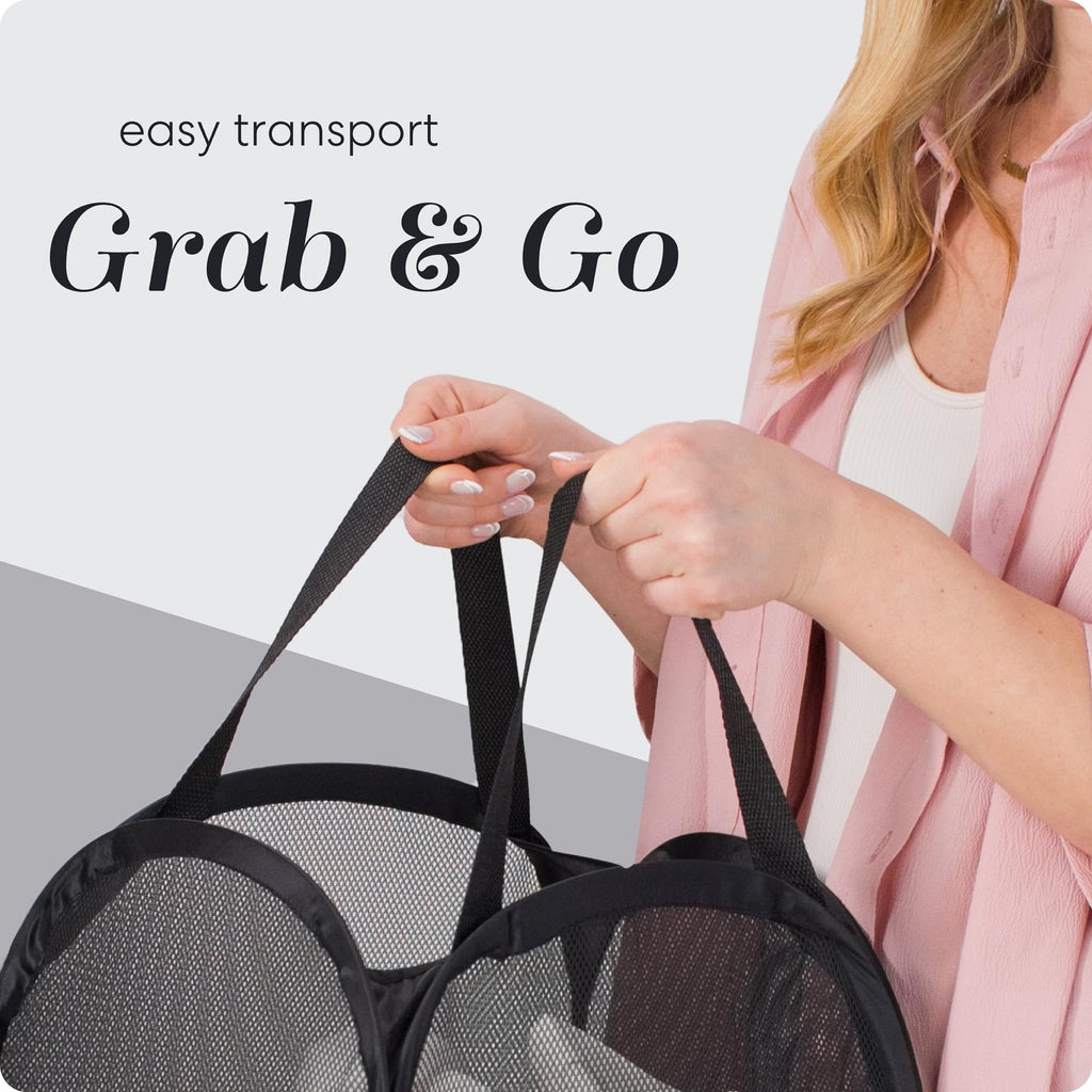 Mesh Pop-Up Hamper Collapsible with Side Pocket 2-Pack