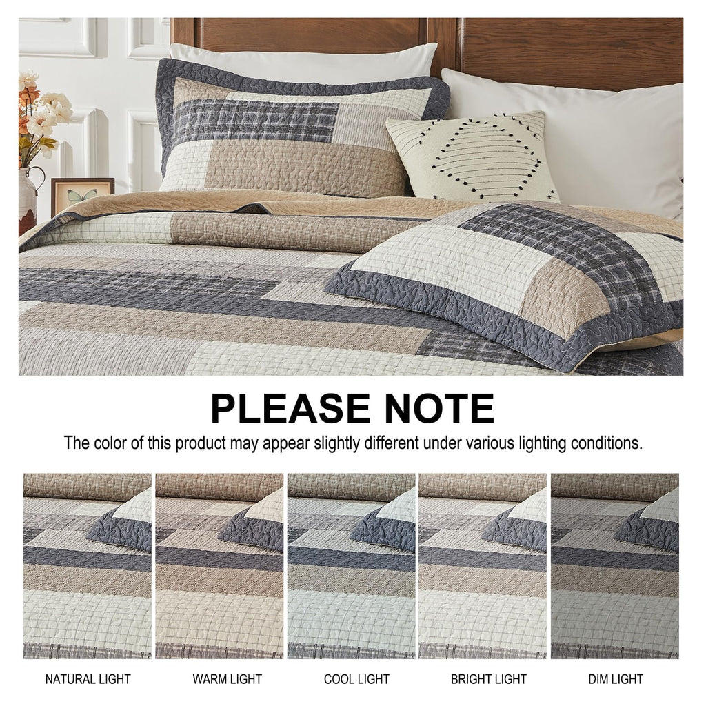 100% Cotton King Bedspread 120"x120", Oversized Quilt Set