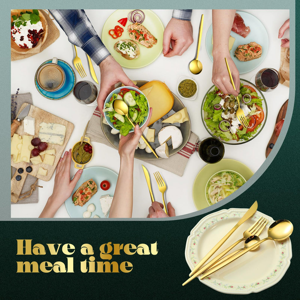 400 Pcs Gold Stainless Steel Silverware Flatware Set for 100 Guest