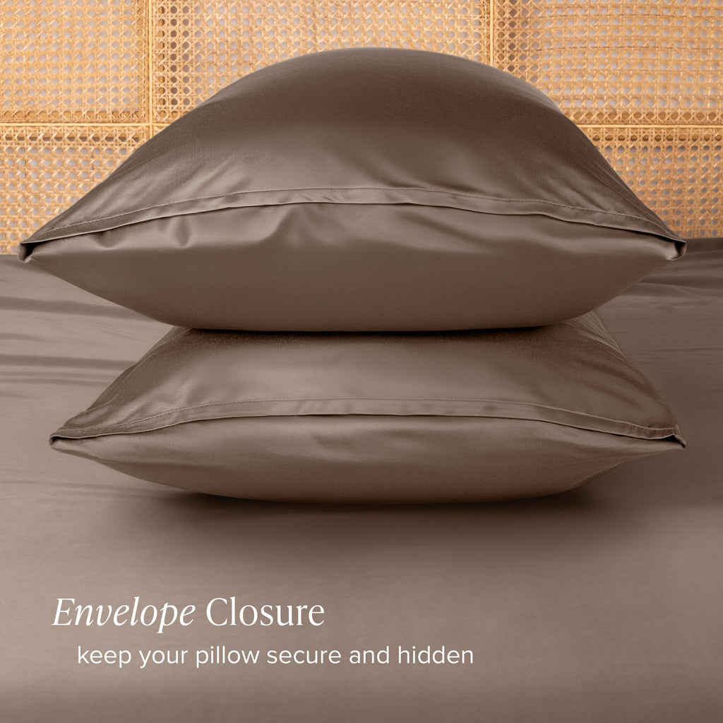 100% Rayon Made from Bamboo Pillowcase Set (King, Taupe)