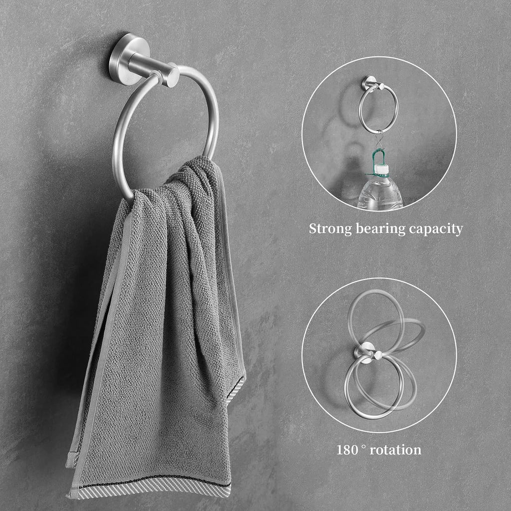 Bathroom Hardware Set 10 Pieces, Stainless Steel Towel Bar Set Includes 16 inch Towel Bar, Towel Hook, Towel Ring