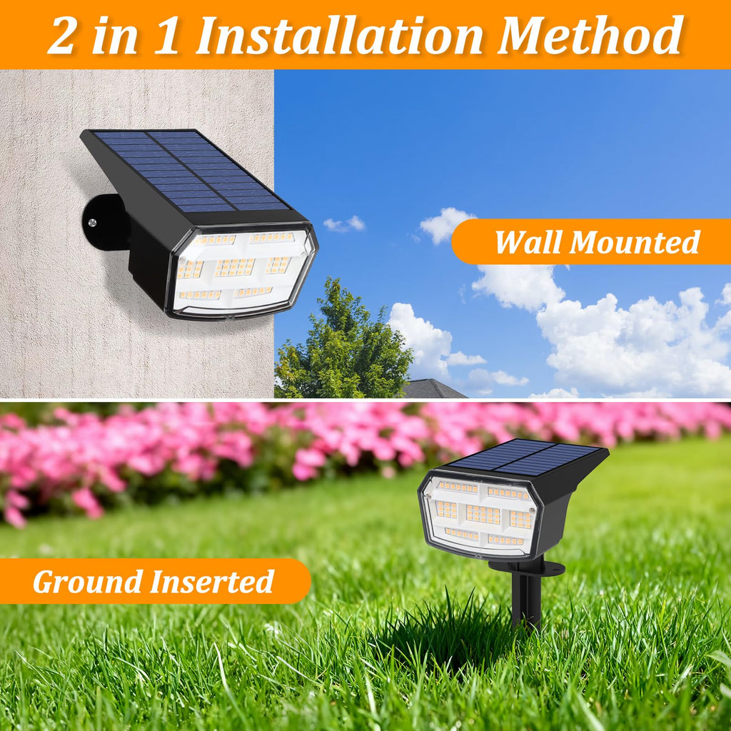 8-Pack Solar Spot Lights Outdoor Waterproof, Landscape Spotlight Warm White