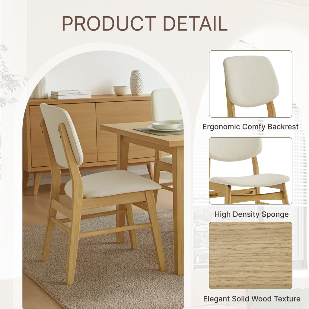 Wooden Dining Chairs Set of 4, Upholstered Kitchen Chairs, Original