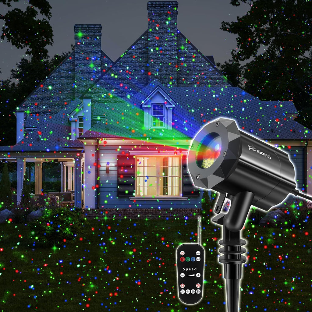 Christmas Laser Projector Lights Waterproof Outdoor Garden Decorative Lighting with Security Lock 3 Color Red Green