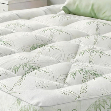 Full Bamboo Mattress Topper, Thick Pillow Top for Hot & Side Sleepers | Cooling bamboo viscose air layer,1700 GSM