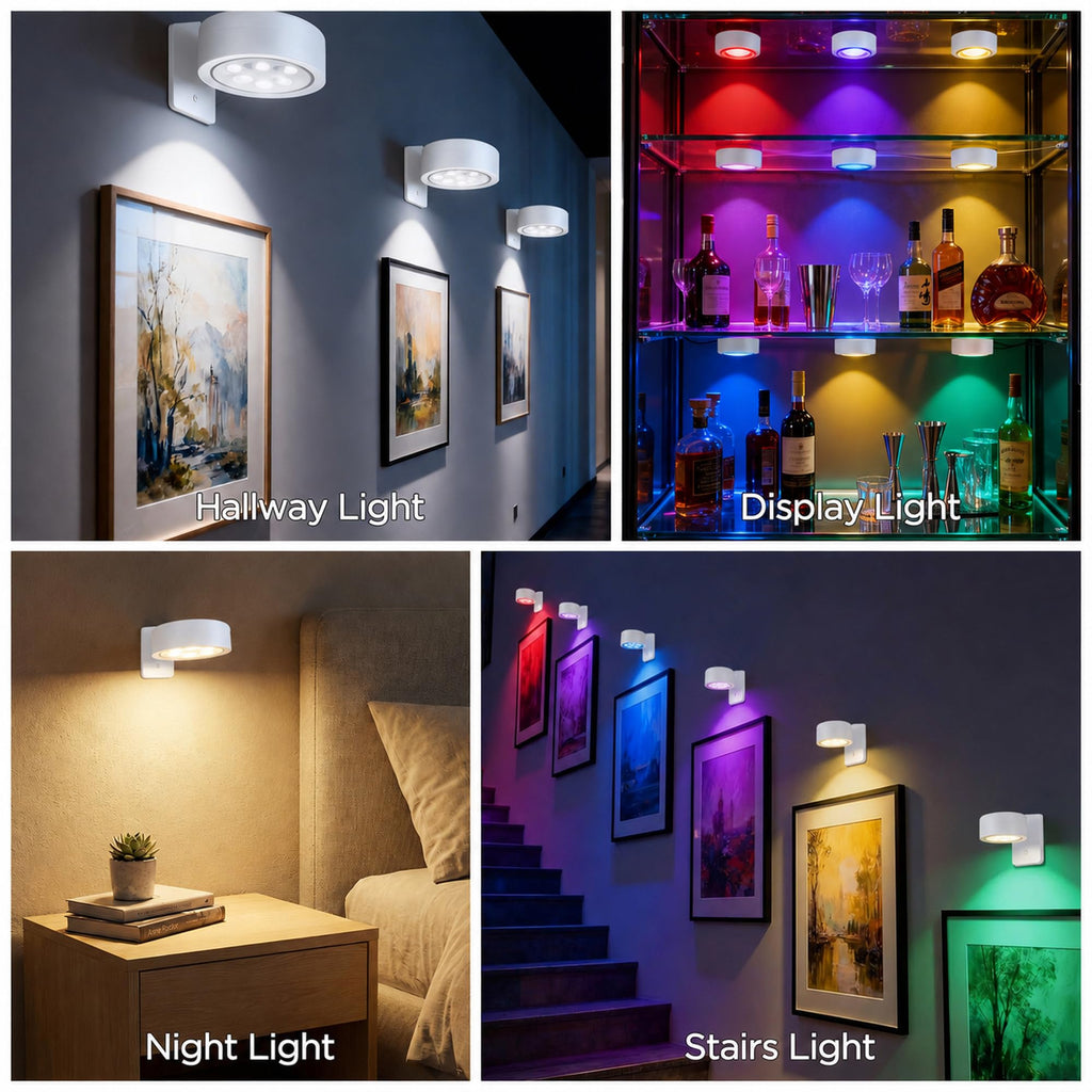 Picture Lights for Wall, Rechargeable Wireless Poster Lights, White