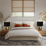 Gold Ball Modern Table Lamp,Mid Century Bedside Lamp Nightstand Light with Black Shade Metal Base Accent Lamp Bedside