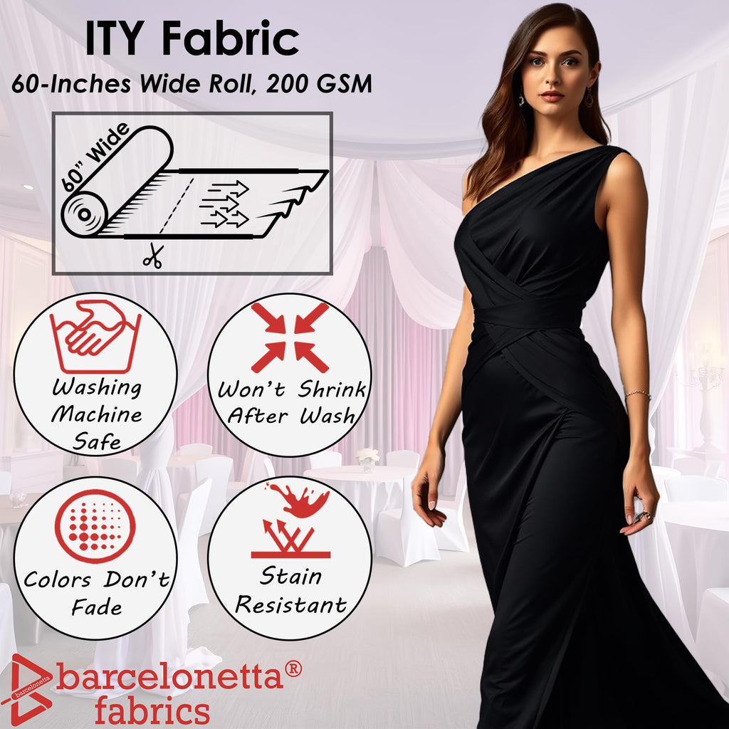 ITY Jersey Fabric | Spandex Knit | 2-Way Stretch | 95% Poly, 5% Spandex | Anti-Wrinkle, Breathable | 60" Wide | By