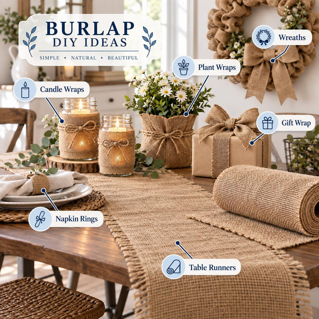 Textiles 6 Yard Bolt 40" Wide Natural Jute Burlap Fabric