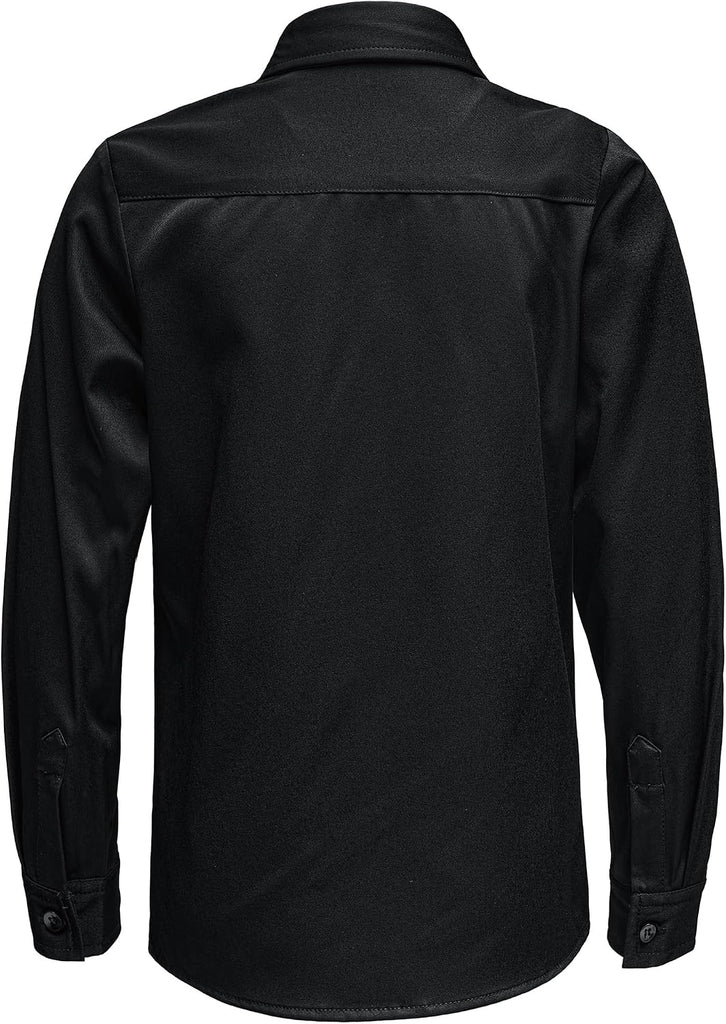 Boys Stretch Wrinkle Free Dress Shirt Long Sleeve Button Down Shirt