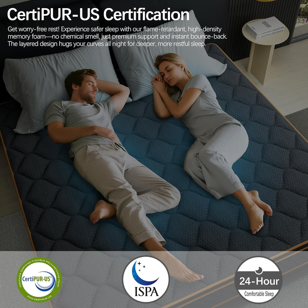 12 inch King Size Mattress in a Box,Gel Hybrid Memory Foam Individually Wrapped Pocket Springs for Motion