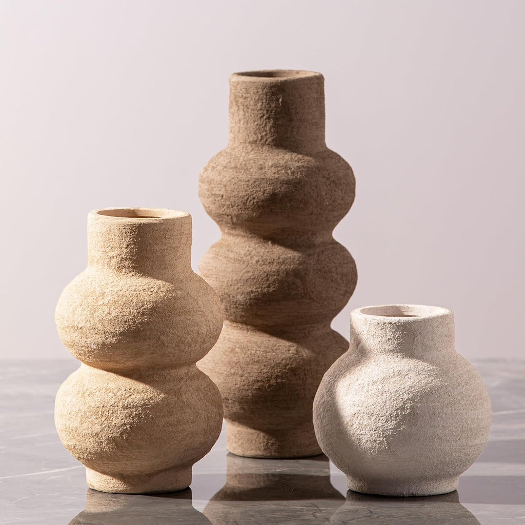 Ceramic Vase Home Table Decor - Flower Vase Set of 3