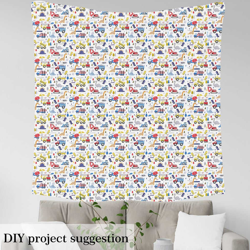 Cartoon Car Fabric By The Yard 1 Yard
