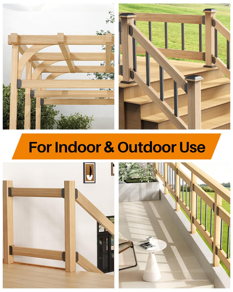 Deck Railing 30° Stair Connectors for 2"x4" (Actual 1.5"x3.5"), 12 Pack