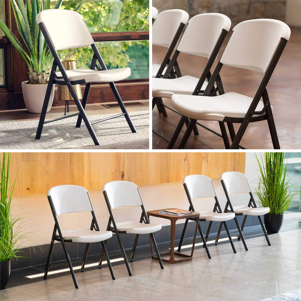 Commercial Grade Folding Chairs, 4 Pack, Almond
