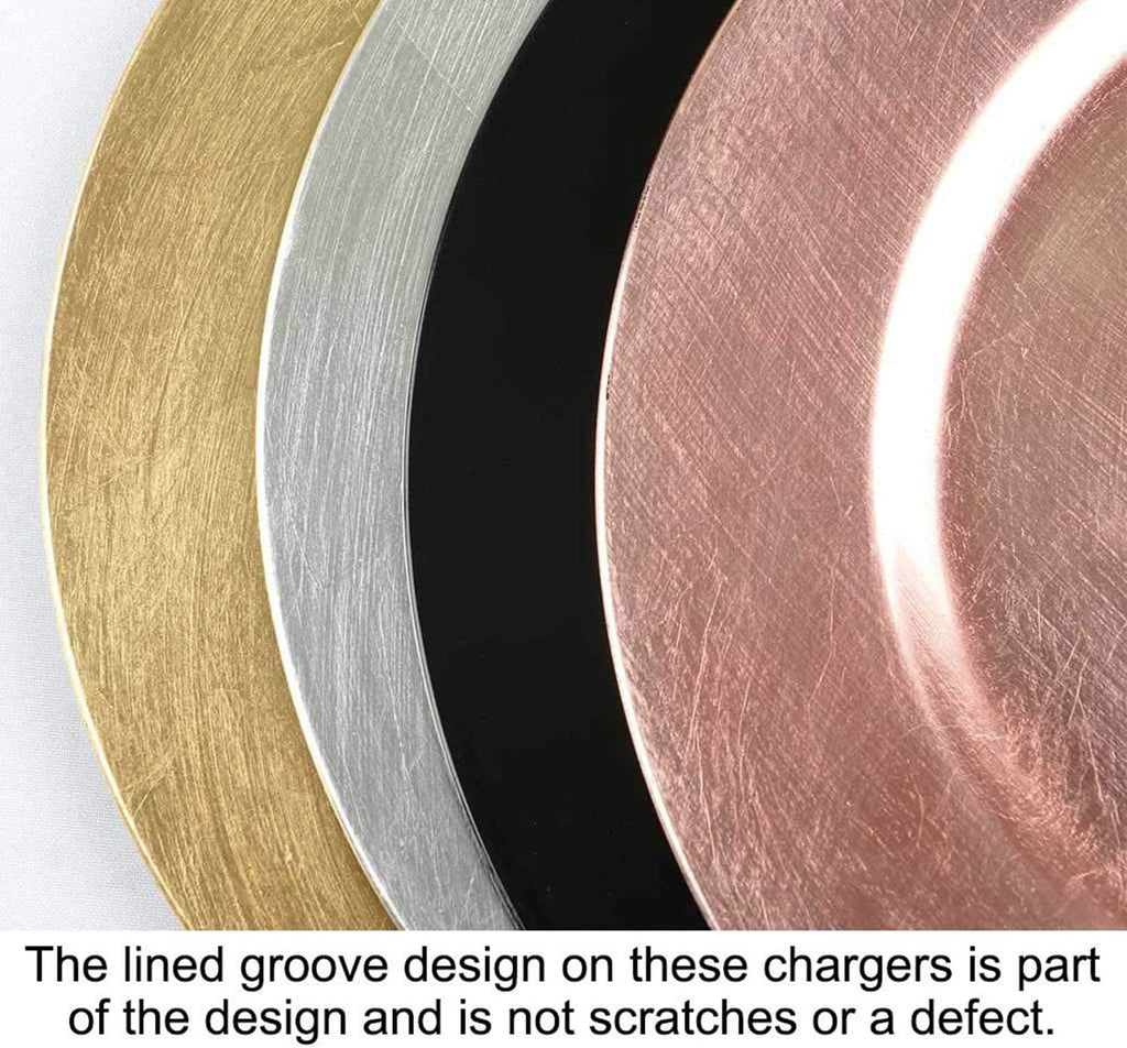 13-Inch Gold Metallic Charger Plates Dinner Chargers (12-Pack) - Set of 12