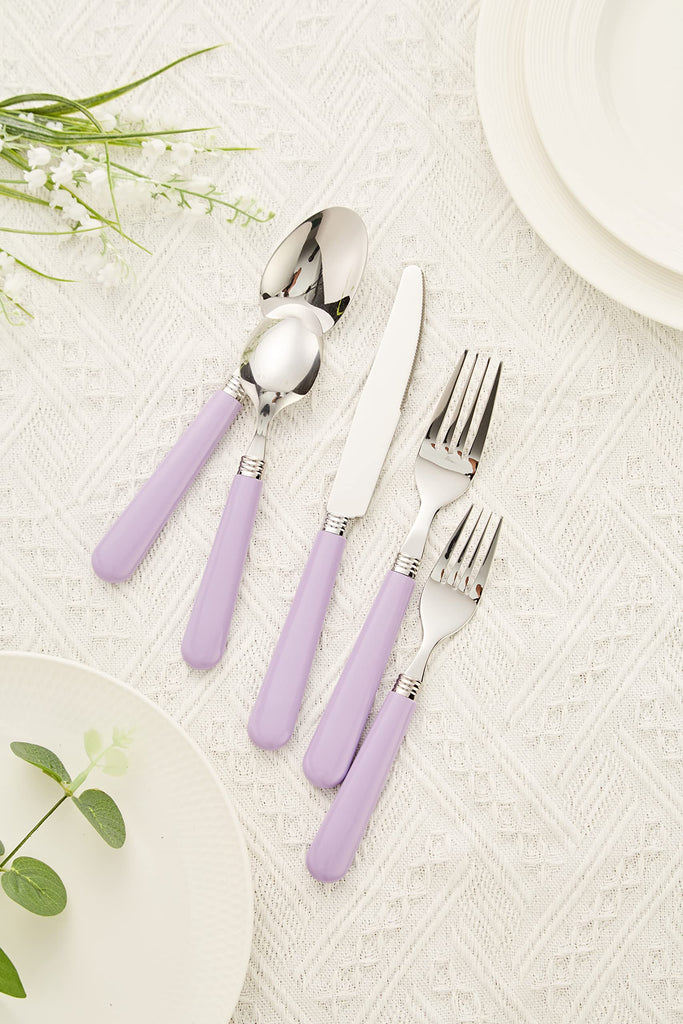 Stainless Steel Colorful Tableware Kitchen Flatware Set Utensils, Includes Dinner Knives, Forks, Spoons, Salad Forks