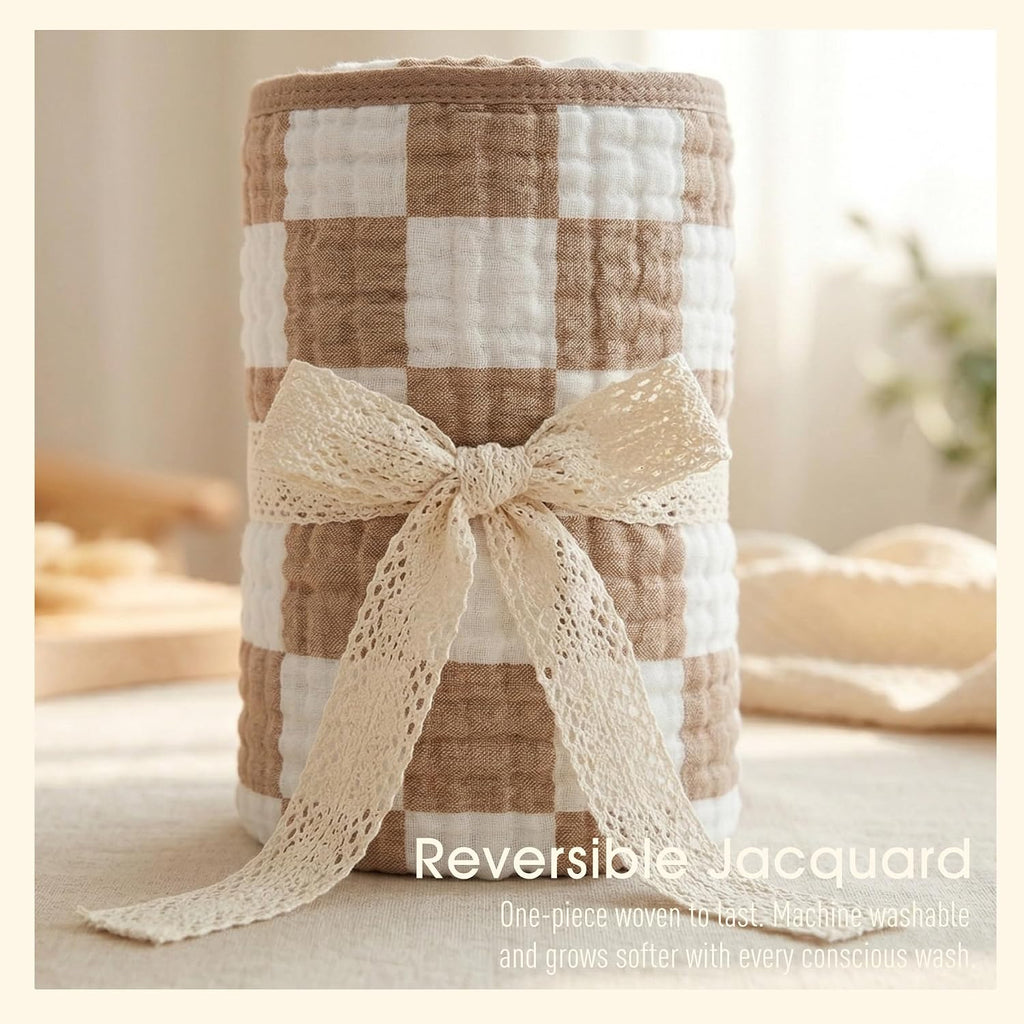 Ultra Soft Muslin Baby Blanket,A Versatile Swaddle and Bed Blanket for Babies, Toddlers, Boys, and Girls (1 Coffee