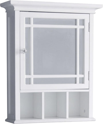 Neal Wooden Over The Toilet Bathroom Removable Wall Medicine Cabinet with 1 Adjustable Shelf 5 Storage Spaces 1
