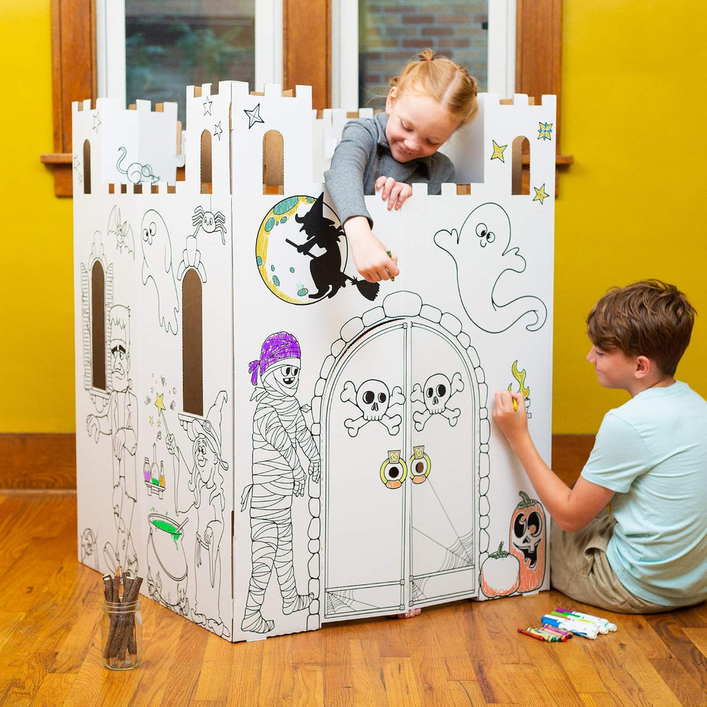 Playhouse Cardboard Haunted Castle - Kids Fort and Art & Craft House