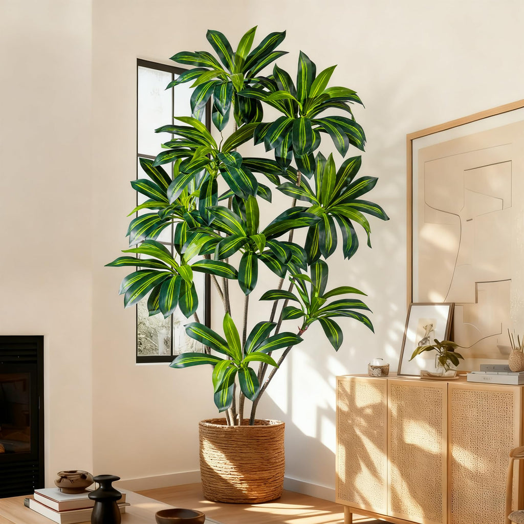 Tall Faux Artificial Trees Large Fake Tree Floor Plastic Big Plants Indoor Dracaena Decorative Living Room Bedroom
