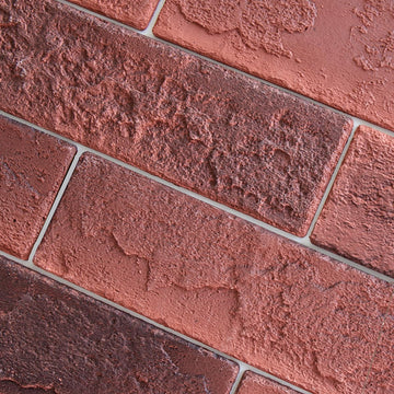 100 Vintage Red Faux Brick Wall Tiles, 3D Thin Brick Veneers, Fireplace and Fence Wall Panels (14.2 sq ft)