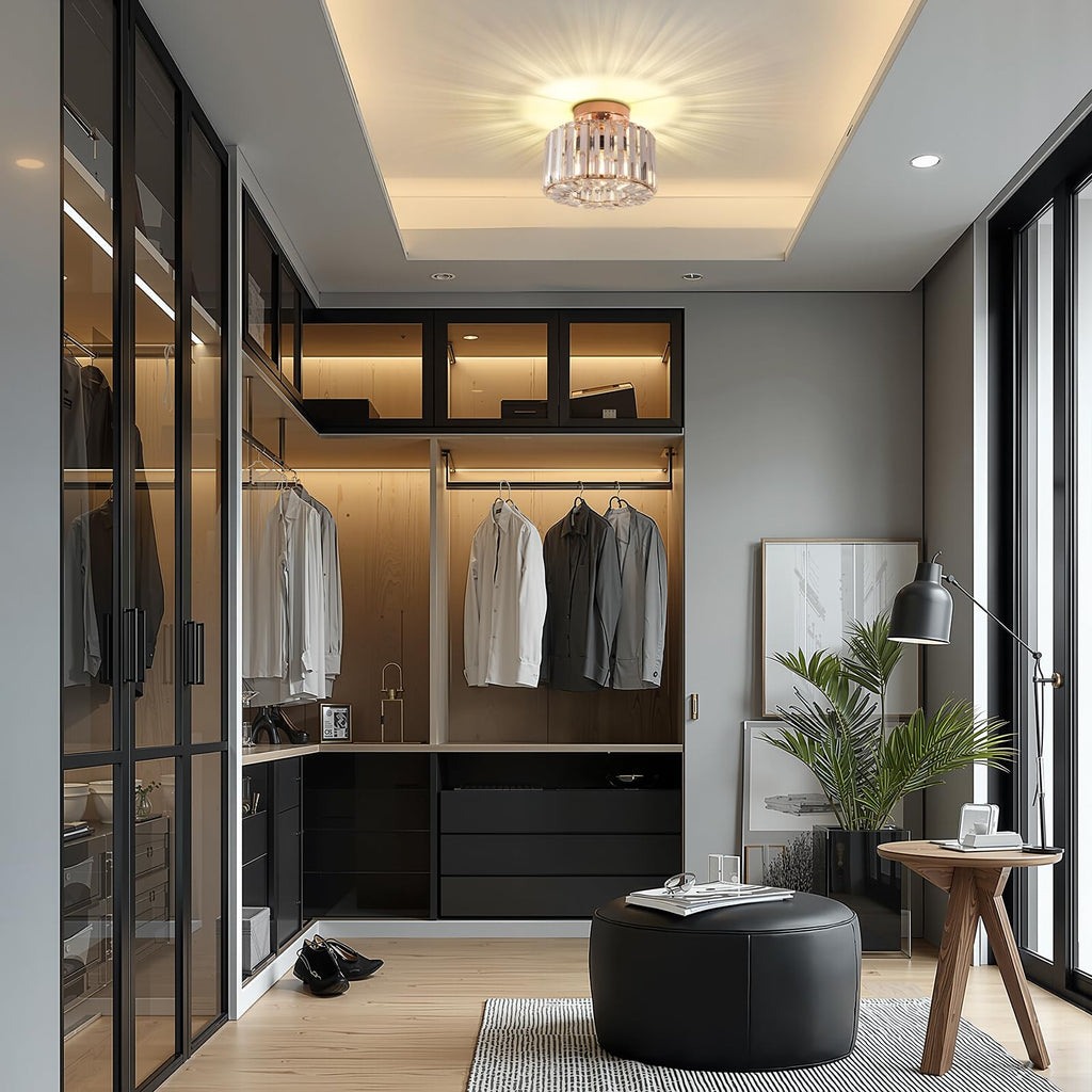Crystal Ceiling Light - Small Crystal Chandelier Semi Flush Mount Ceiling Light Fixture Modern Lights Bathroom