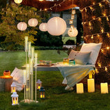 7 Arms Floor Candelabra 46.5'' Floor Candle Holdersr Decor Tall Metal Candlestick Set with Acrylic Lampshades