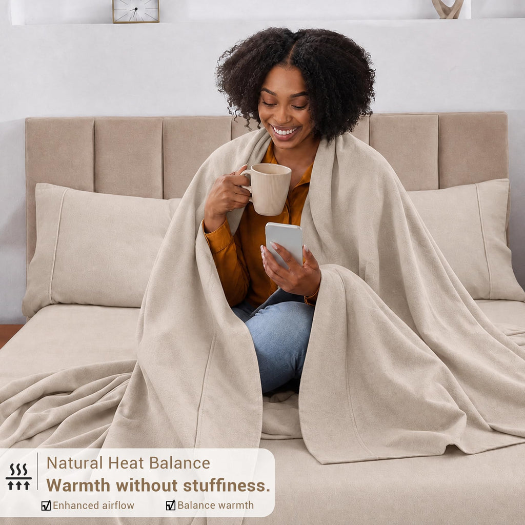 Cotton Flannel Sheets, Sand
