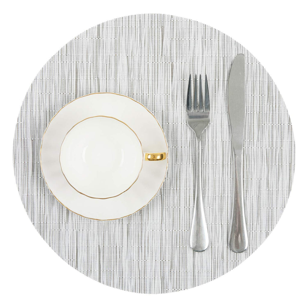 Round Table Placemats Set of 7 Wedge Shaped Place Mat with Round Centerpiece Mat Heat Resistant Table Mats Washable