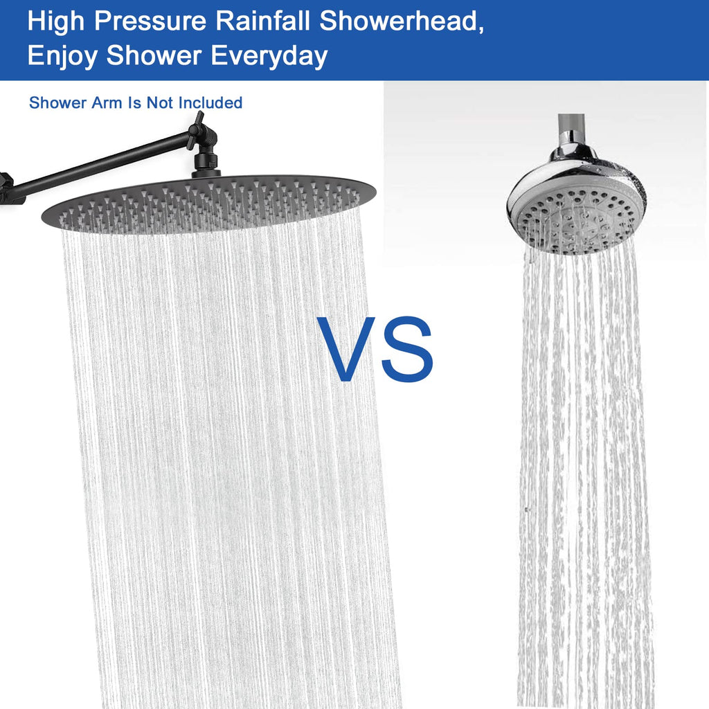Rain Shower Head, Ultra-Thin Design-Pressure Boosting, Awesome Some Experience, High Flow Stainless Steel Rainfall