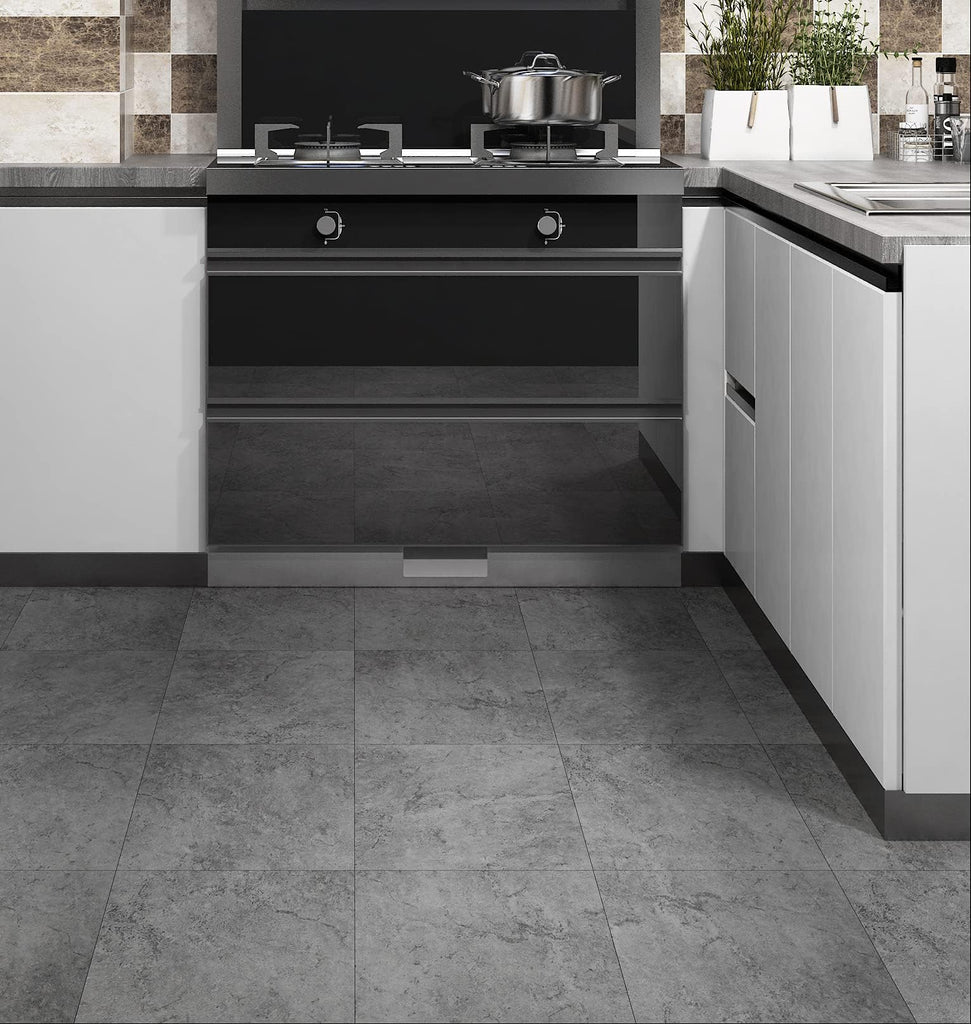 16-Pack Grey Slate Flooring Peel and Stick Floor Tile Waterproof Vinyl Flooring Sheet Self Adhesive Floor Tiles