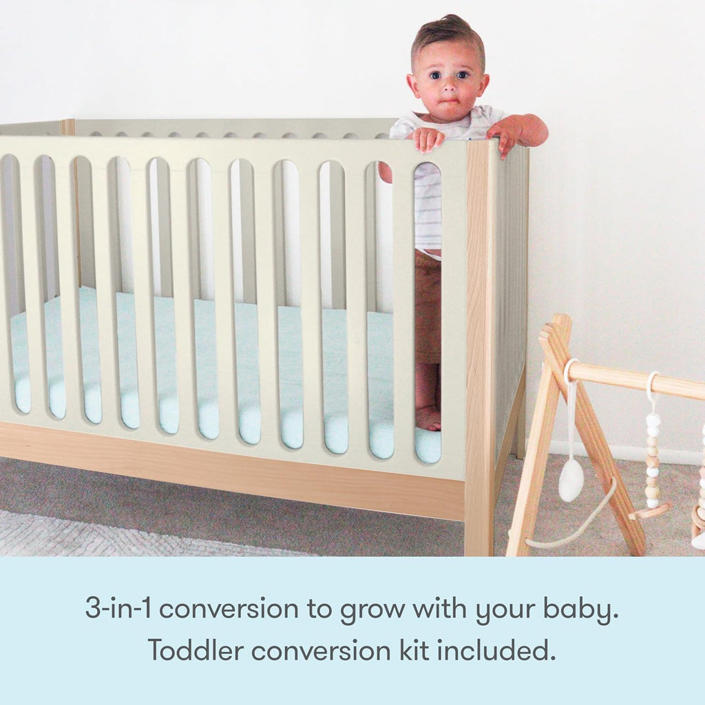 Galileo 3-in-1 Convertible Standard Crib - Natural/Dove 2-Tone