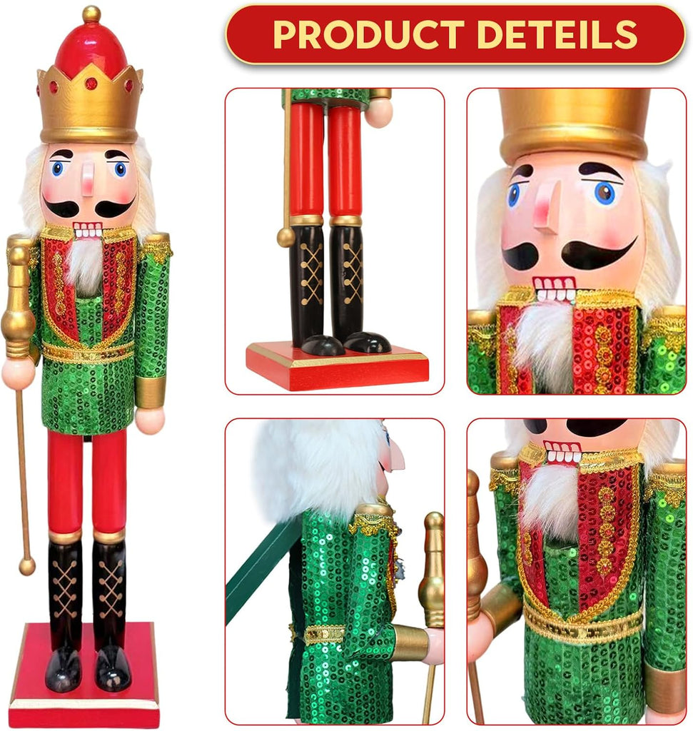 24Inch Wooden Soldier Nutcracker Christmas Decor - Festive Christmas Nutcracker Gift, Winter Indoor Decoration