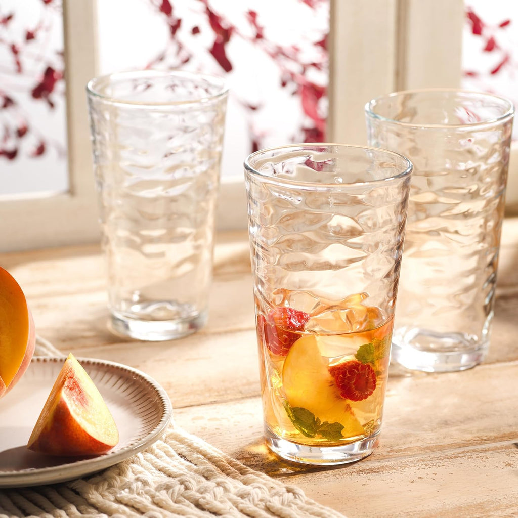 Drinking Glasses Set of 10 Highball Glass Cups, 17 Oz Cooler Glassware. Home and Bar Everyday Basic Drinkware Elegant